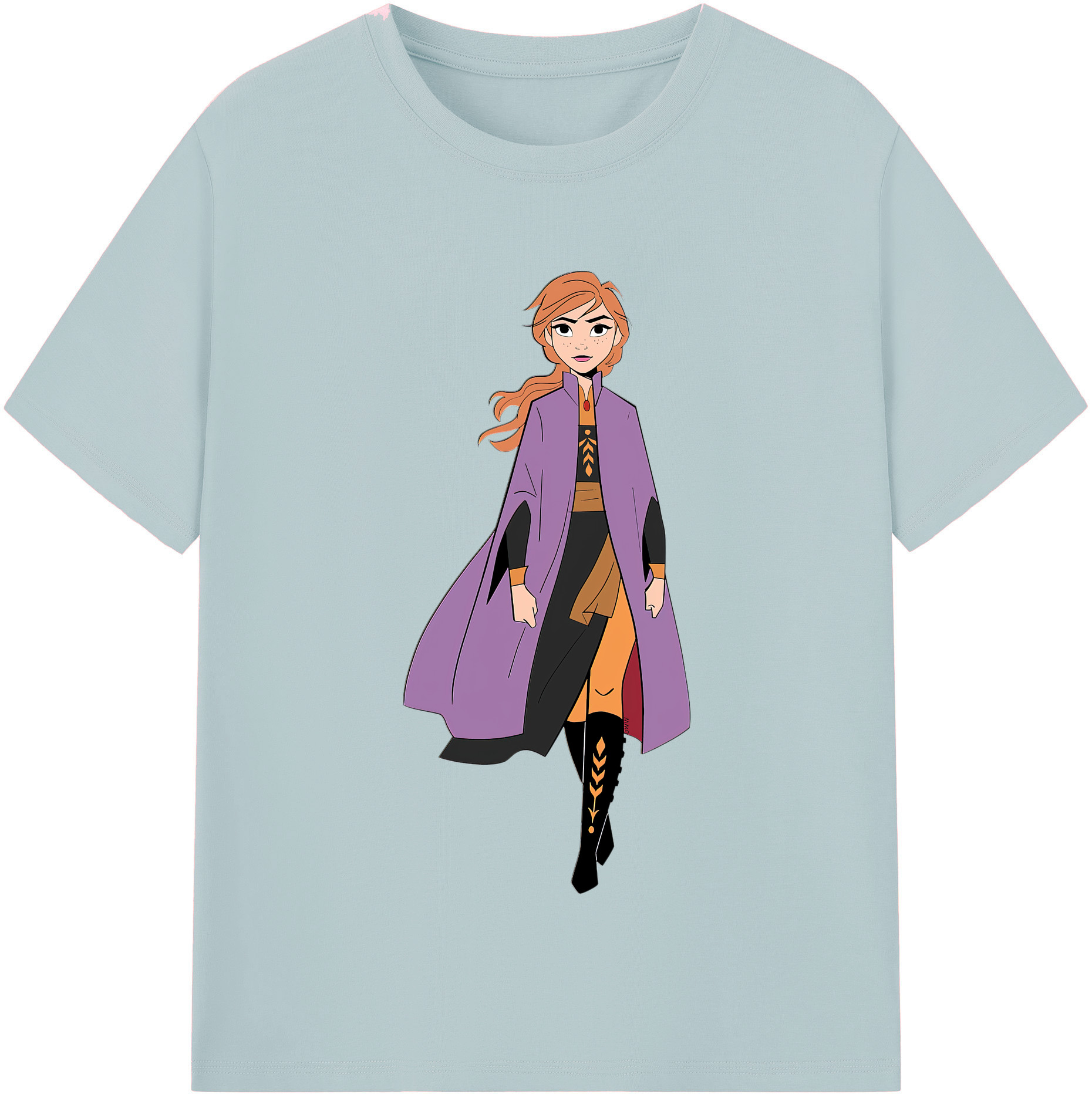 （画像用） アナと雪の女王 アンナ エルサ Frozen Anna Elsa 綿100％半袖Tシャツ（フロントプリント）